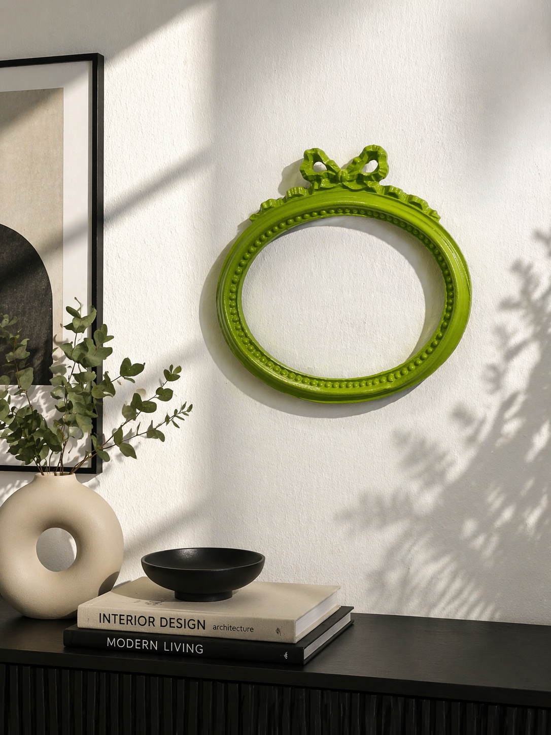 Cornice Nodo D’Amore Ovale Orizzontale Verde Acido