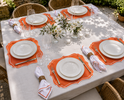 Tovaglietta Rettangolare Idrorepellente Arancio/Bianco