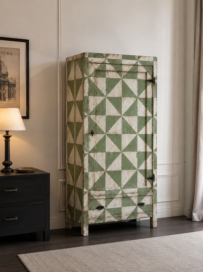 Armadio Artigianale Geometrie Verde Salvia