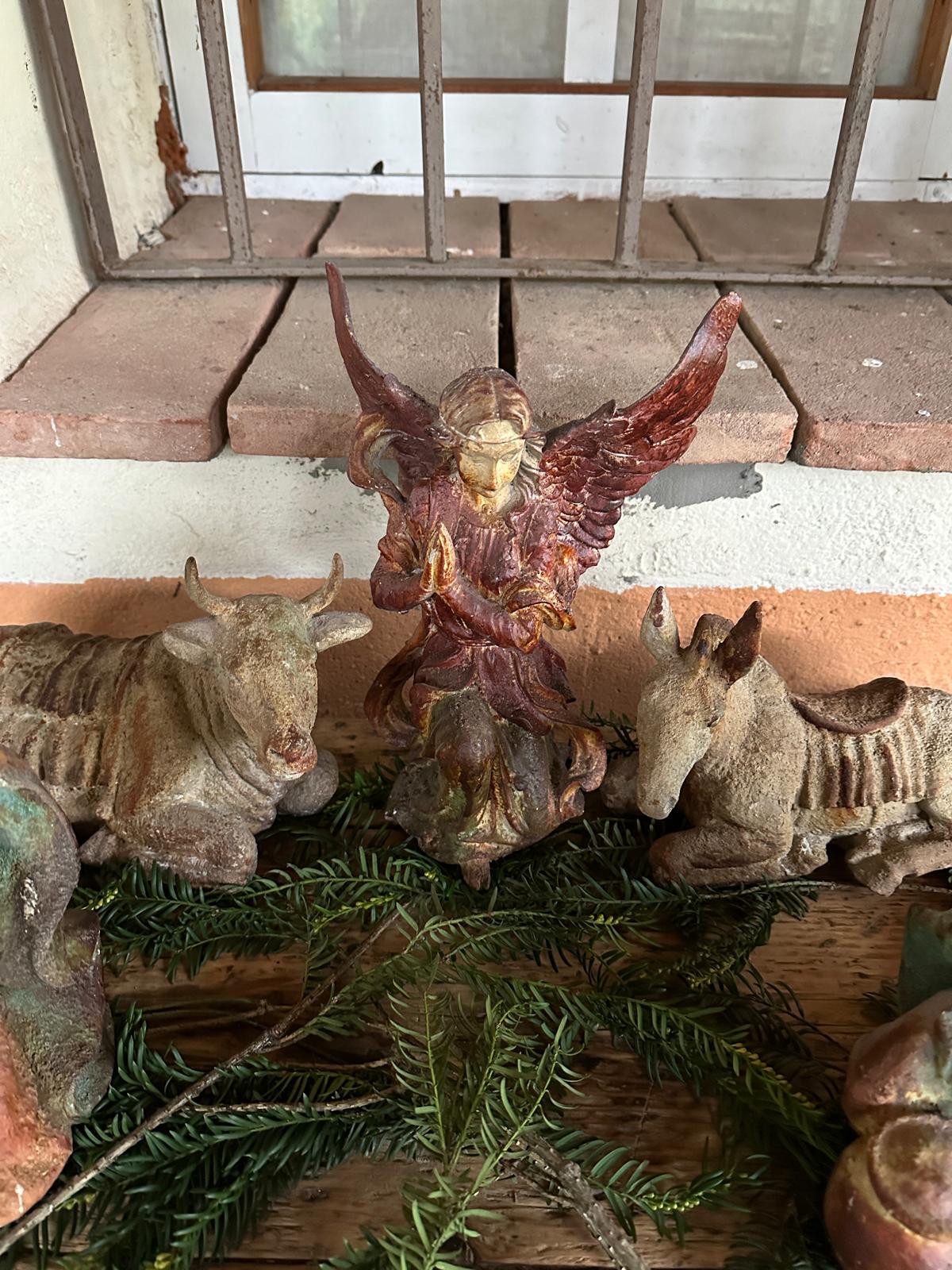 Set Presepe Anticato 9 Pezzi