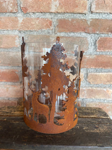 Portacandela Con Decorazione Bosco