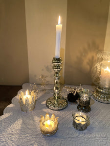 Candelabro Argento Con Scalantura