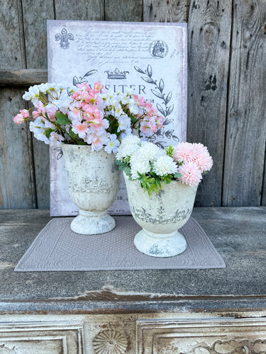 Vaso shabby chic Cuori grigi pannolenci. Home decor. Vaso decorativ