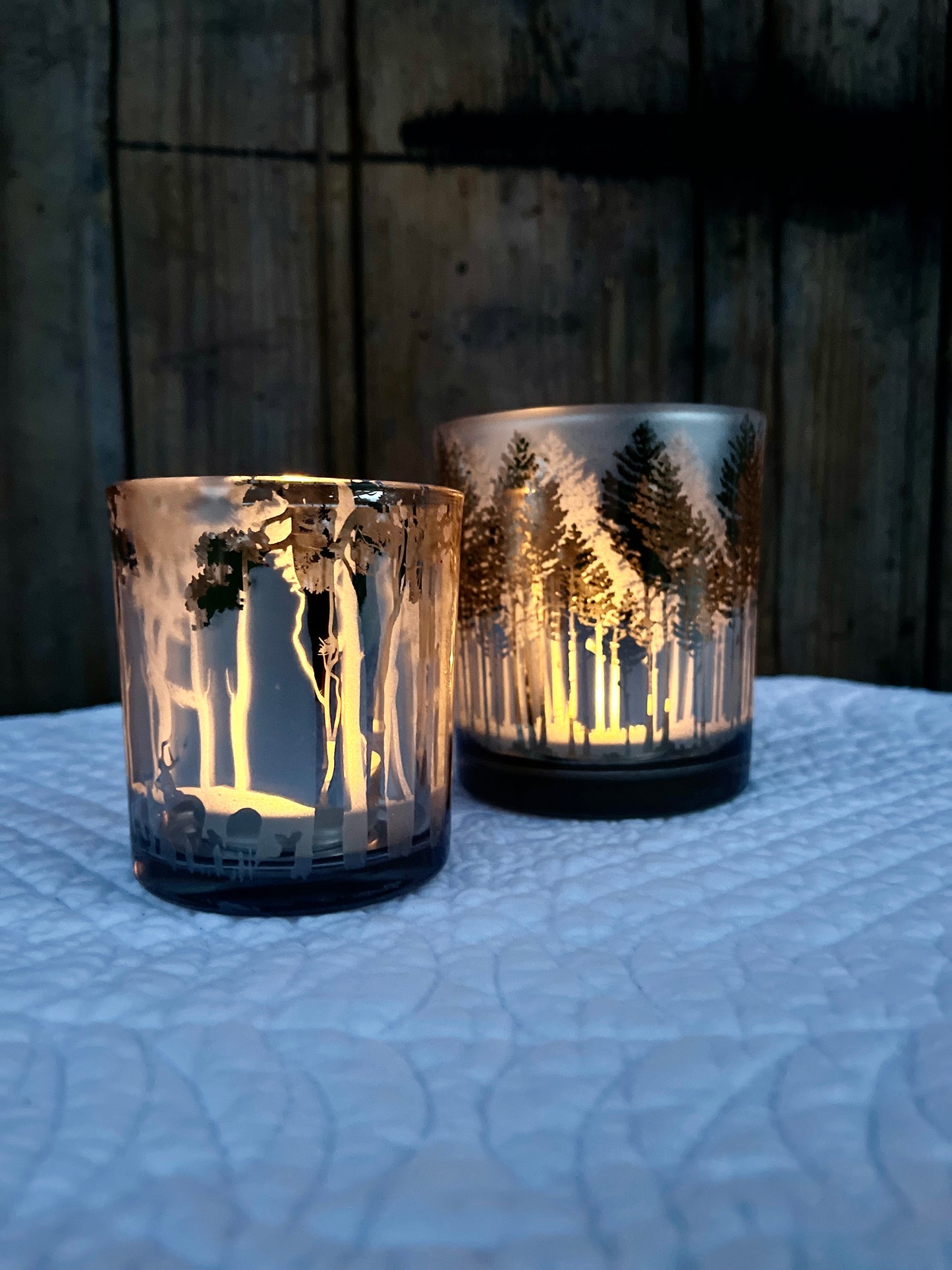 Vaso Portatealight Con Decoro Albero