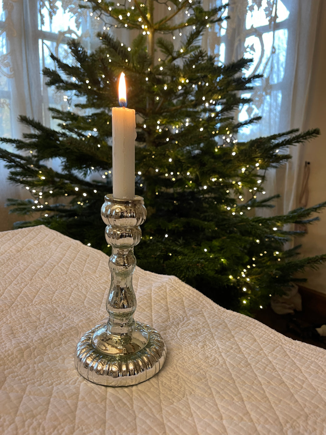 Candelabro Argento Con Scalantura