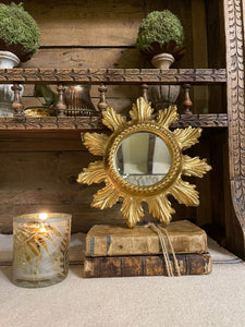 Cornice Rotonda Con Decori Foglia Oro