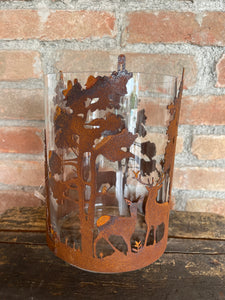 Portacandela Con Decorazione Bosco