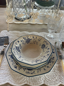 Servizio Piatti Con Decoro Rose Blu