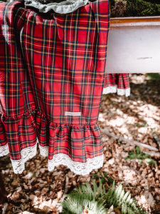 Tovaglia Tartan Con Pizzo e Rouches