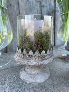 Vaso Con Piedistallo Decorato