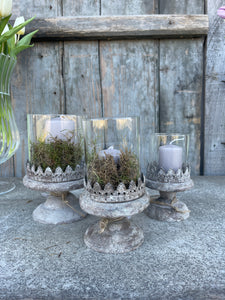 Vaso Con Piedistallo Decorato
