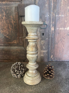 Candelabro Legno Naturale e Oro