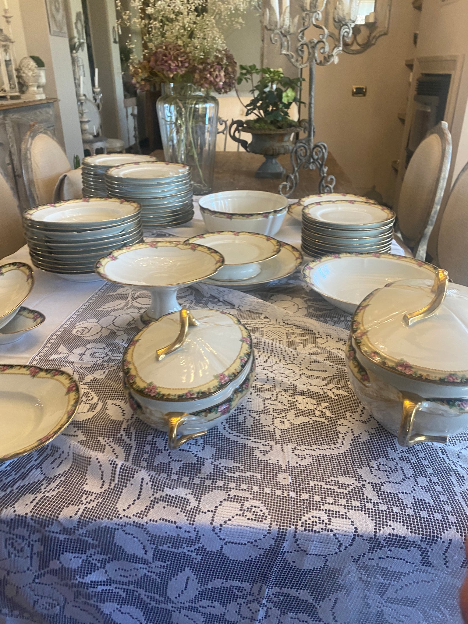 SET PIATTI PORCELLANA LIMOGES BRACIEUX 48PZ (X 6 PERSONE