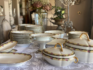 Servizio Piatti Antico Limoges Con Decori Floreali