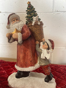 Decoro Santa Claus Con Bimbo e Led