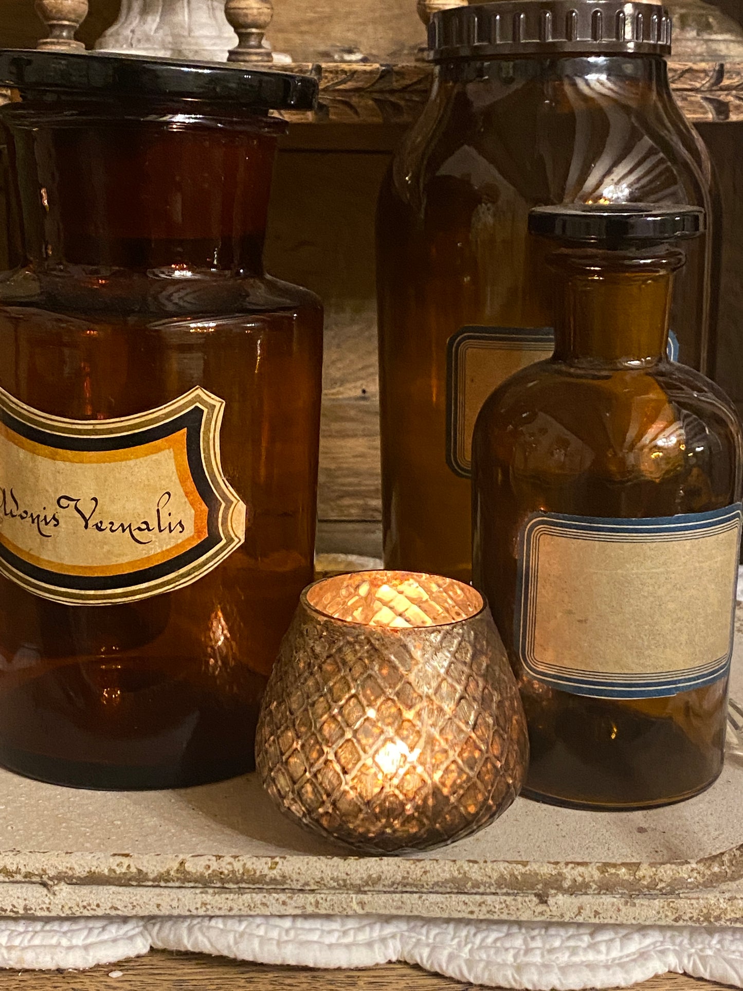 Bicchiere Porta Tealight Champagne