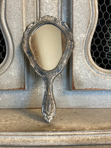 Specchio Ovale Decorato Con Manico