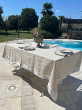 Carica l&#39;immagine nel visualizzatore di Gallery, Tovaglia Provenzale Lavanda Beige Con Bordo Bianco
