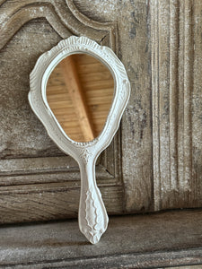 Specchio Ovale Decorato Con Manico
