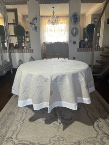 Tovaglia Provenzale Lavanda Beige Con Bordo Bianco