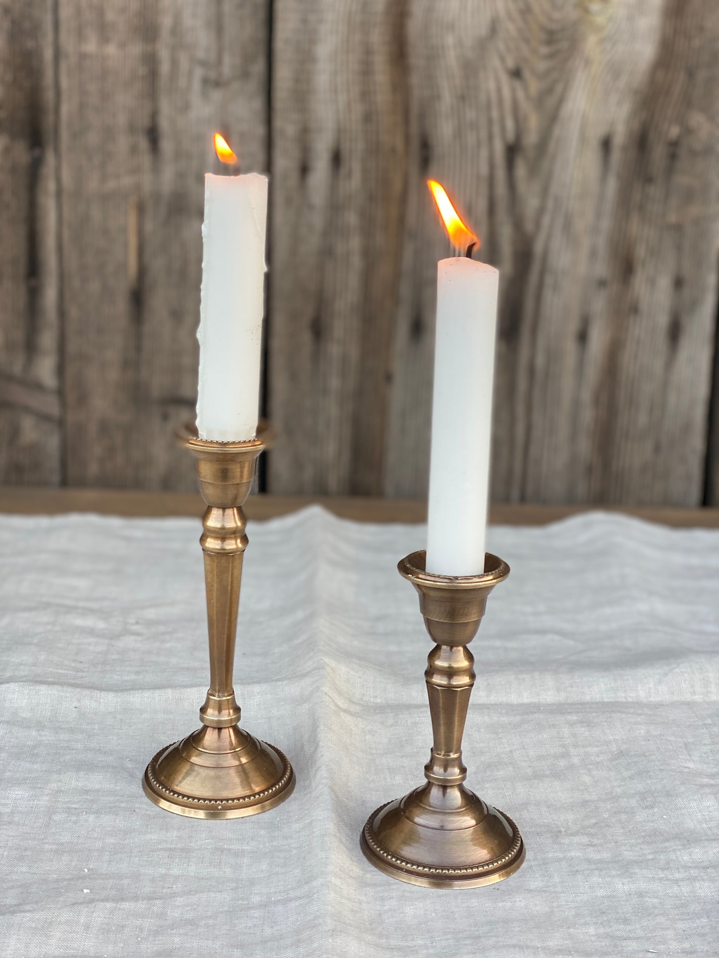 Candelabro A Stelo Liscio Ottonato