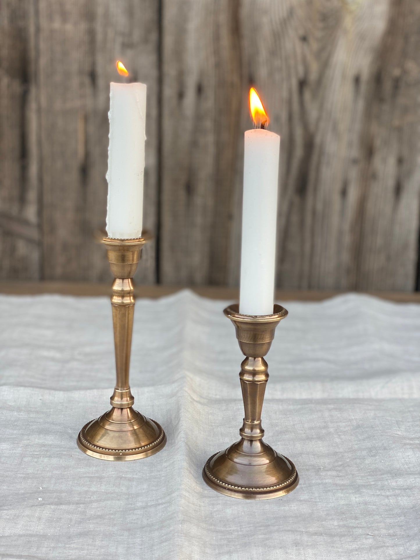 Candelabro A Stelo Liscio Ottonato