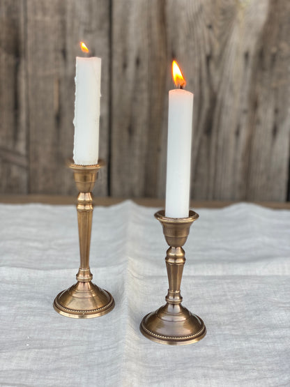 Candelabro A Stelo Liscio Ottonato