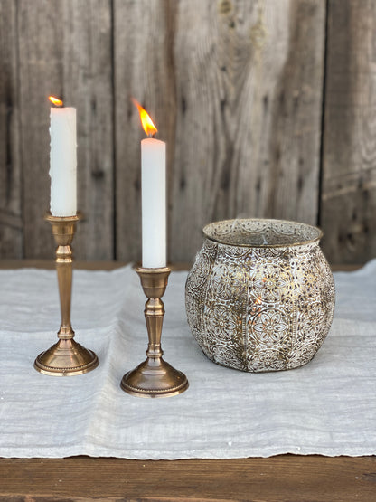 Candelabro A Stelo Liscio Ottonato