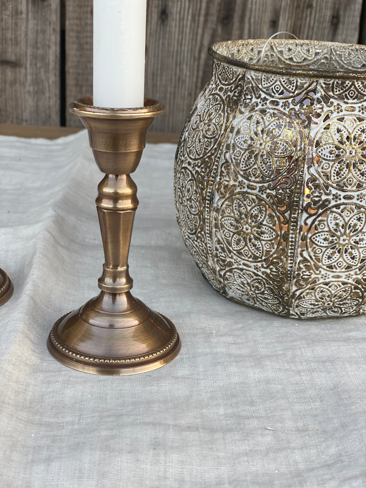 Candelabro A Stelo Liscio Ottonato