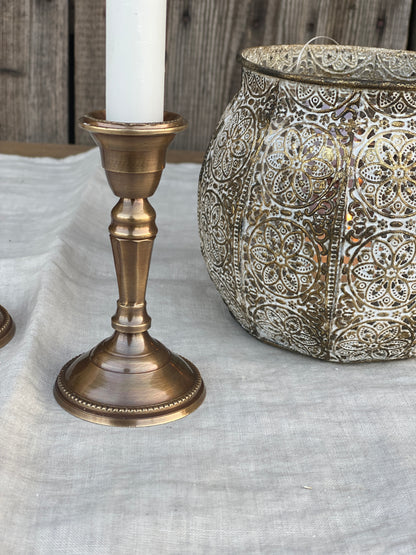 Candelabro A Stelo Liscio Ottonato