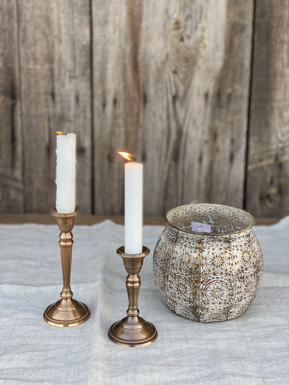 Candelabro A Stelo Liscio Ottonato