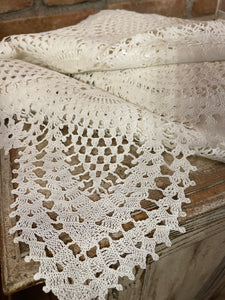 Tovaglia In Vinile Bianca Con Pizzo