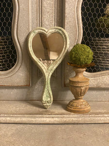 Specchio A Cuore Con Manico