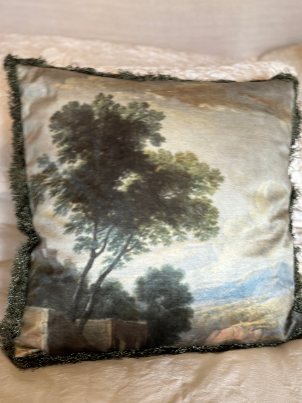Cuscino Velluto Con Frangia Velvet